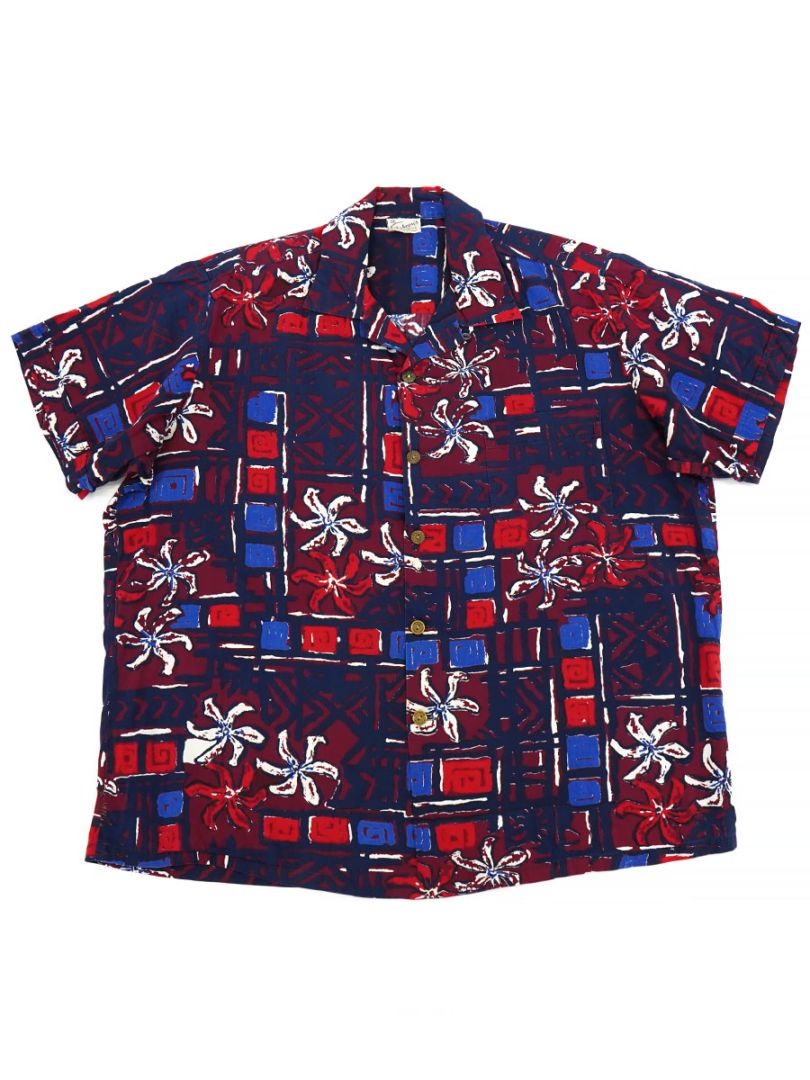 50'S SHAHEEN'S OF HONOLULU COTTON HAWAIIAN SHIRT (SIZE. X LARGE)