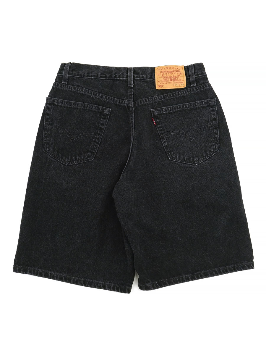 90's LEVI'S 550 ブラック デニムショーツ 赤タブ 表記(W34 L00) USA製