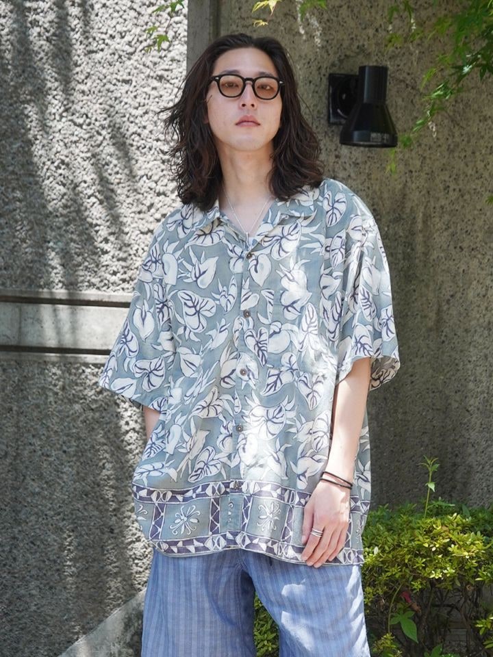 '01 PATAGONIA A/C PRINT SHIRT TONGA BORDER:SAGEBRUSH (SIZE.X LARGE) 