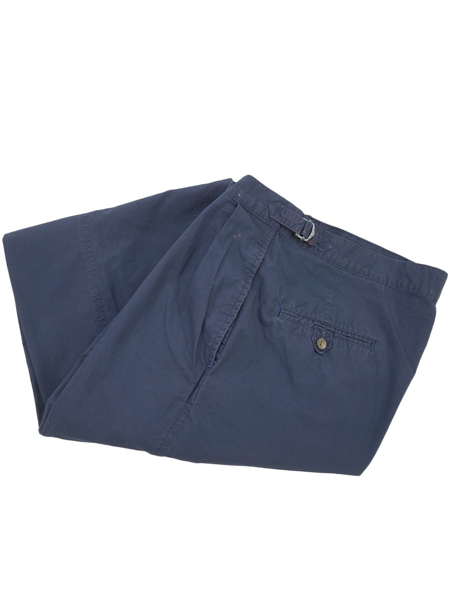 RALPH LAUREN 2 TUCK COTTON PANTS NAVY (SIZE.W38 L32) MADE IN USA