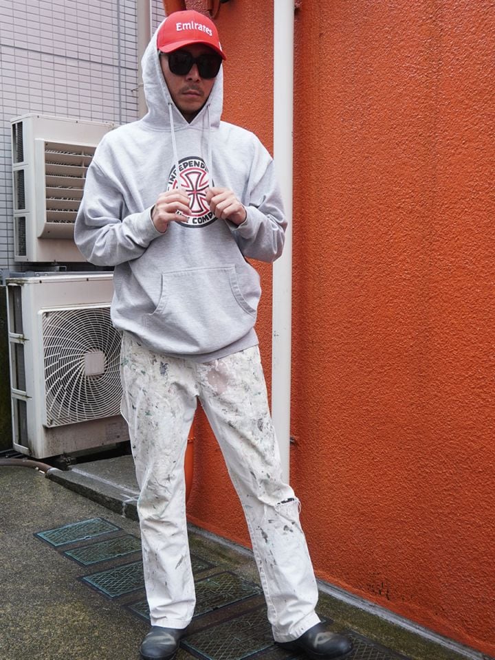 INDEPENDENT ''INDEPENDENT TRUCK COMPANY'' HOODED SWEAT SHIRT GREY (APPROX.X LARGE)