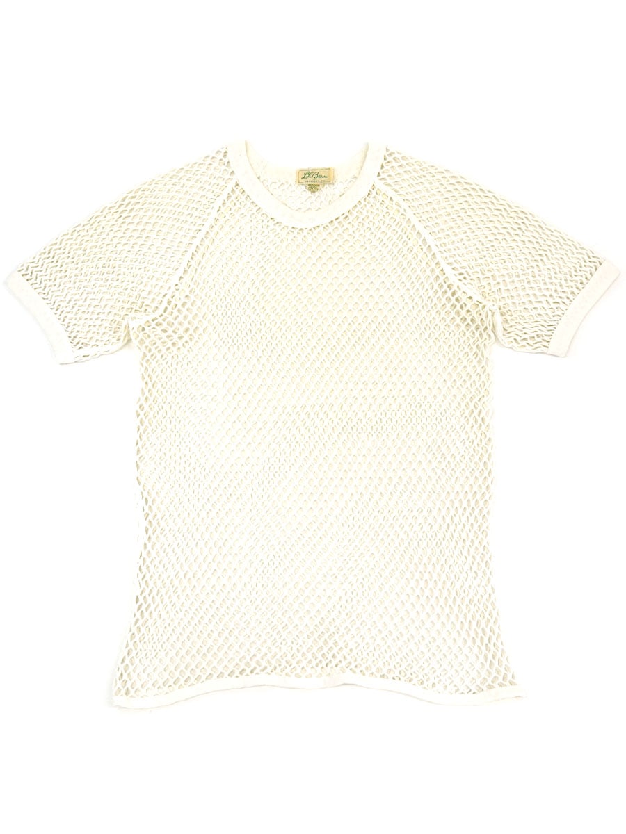 70's L.L.Bean 筆記体タグ メッシュTシャツ ホワイト 表記(XL)
