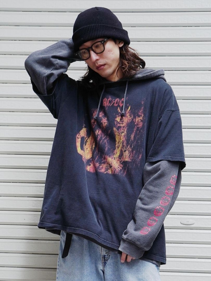 00'S SPITFIRE WHEELS HOODED SWEAT SHIRT CHARCOAL GRAY (APPROX.X LARGE)