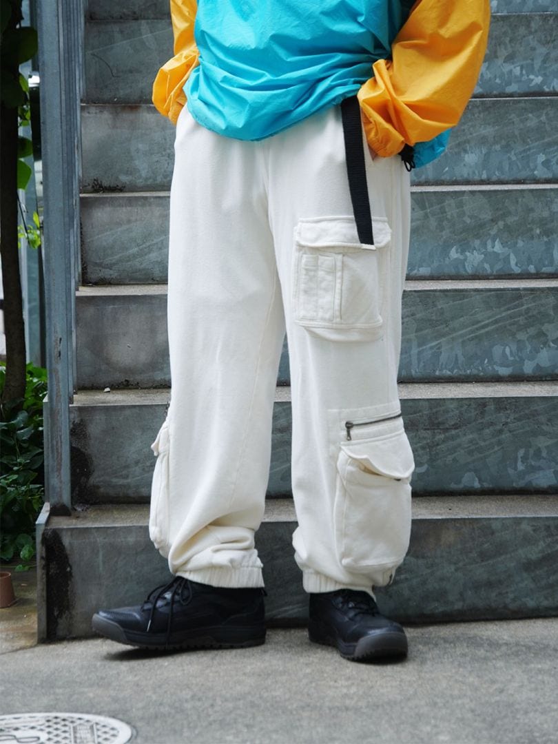 RALPH LAUREN SWEAT CARGO PANTS IVORY (SIZE.X LARGE)