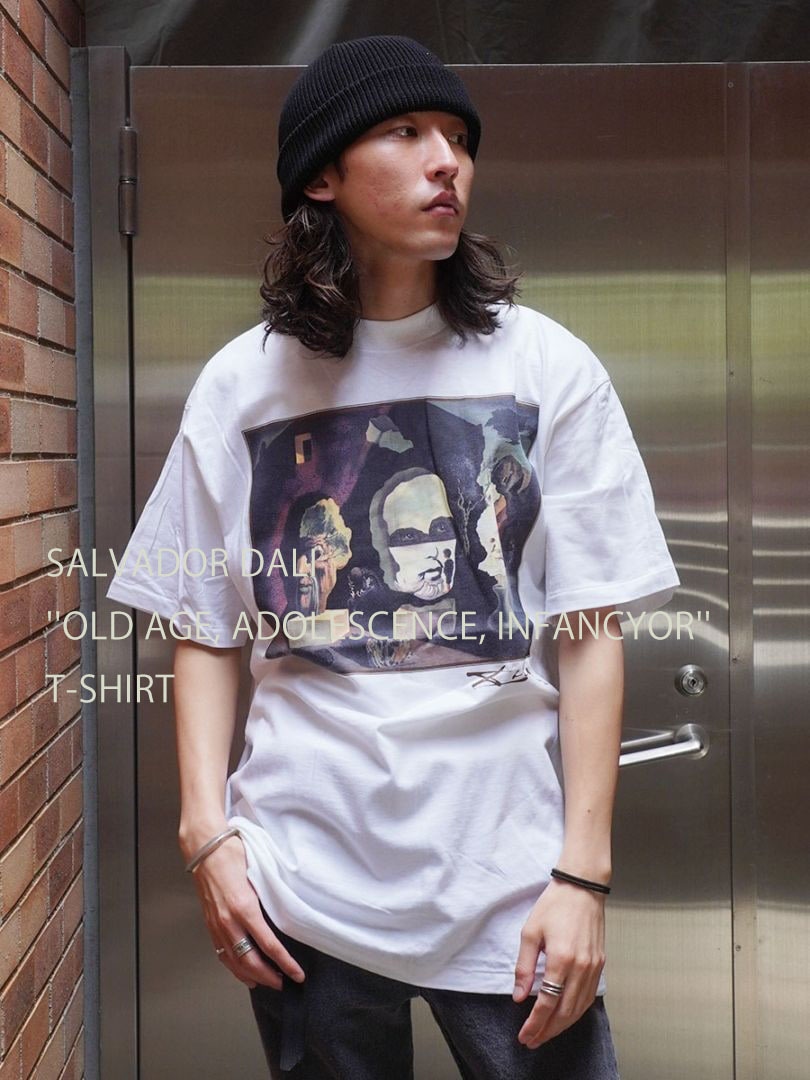 90's HANES SALVADOR DALI ''OLD AGE, ADOLESCENCE, INFANCYOR'' アートTシャツ 白 表記(L) NOS