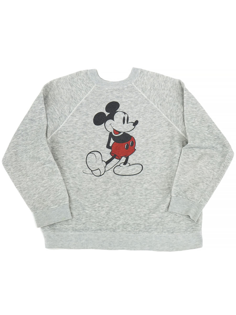 80'S DISNEY MICKEY MOUSE SWEAT SHIRT GREY (SIZE. X LARGE)