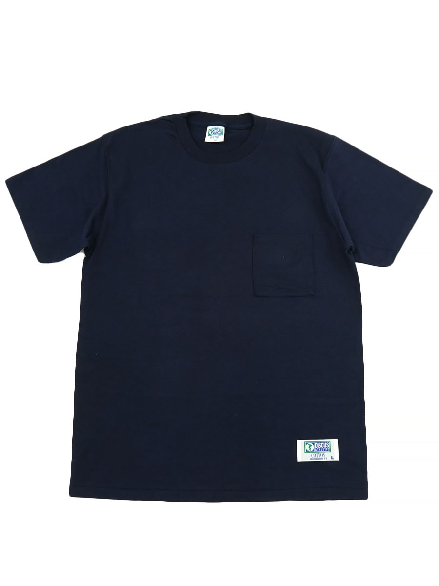 90'S DICSCUS PLAIN POCKET T SHIRT NAVY (SIZE. LARGE) MADE IN USA