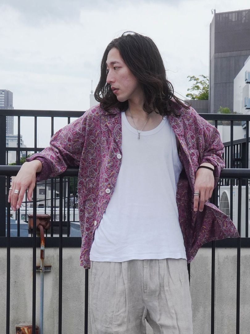 50'S FAULTLESS NOBELT PAISLEY PATTERN PAJAMA SHIRT (SIZE.B)