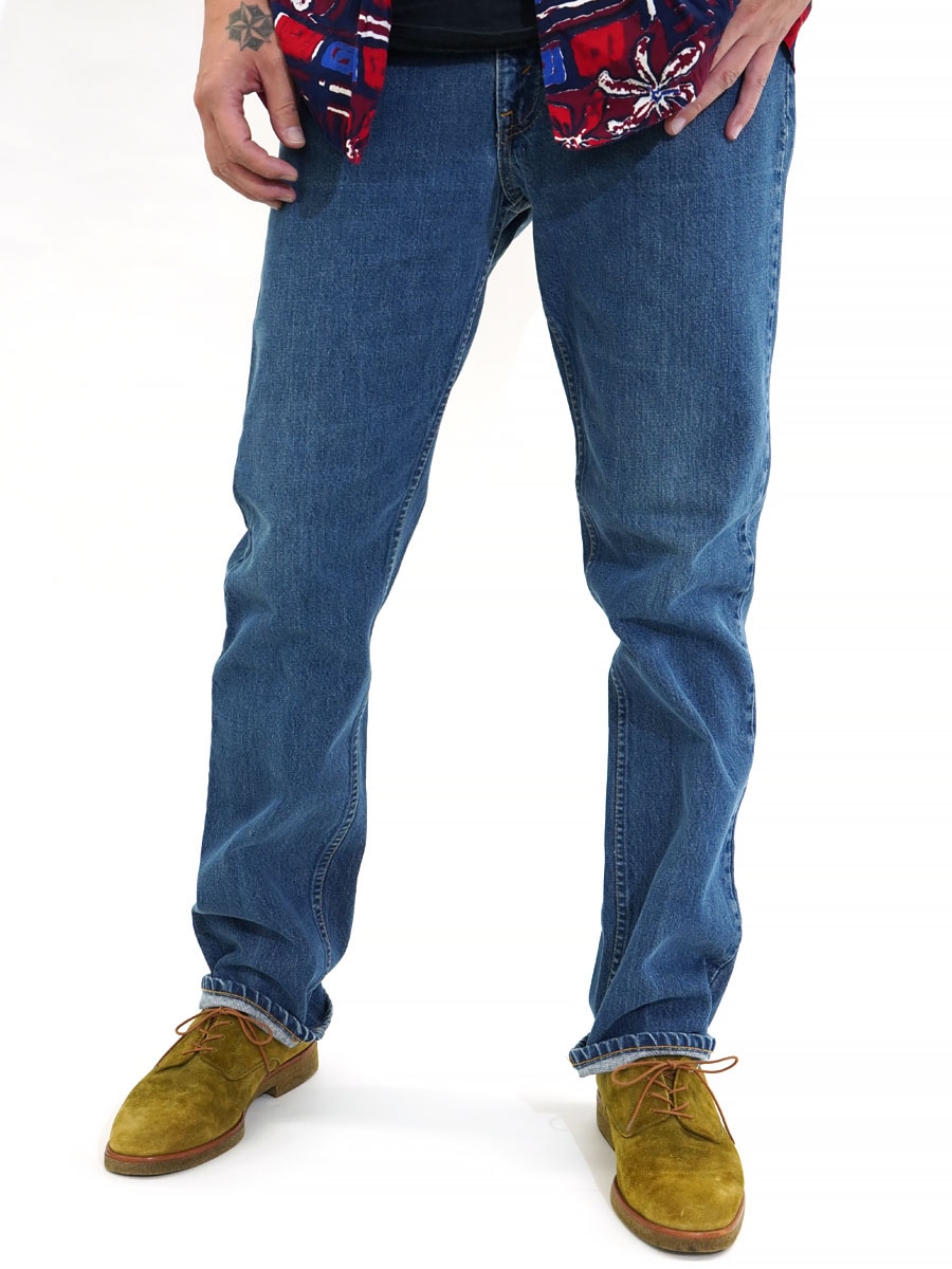 80'S LEVI'S 519 BLUE JEANS WITH TALON42 ZIPPER (SIZE. W34 L33)