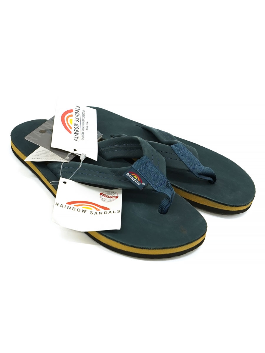 RAINBOW SANDALS SINGLE LAYER ネイビーレザー 表記(7 1/2 - 8 1/2) USA製 NOS