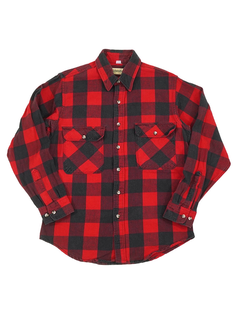 90'S ST.JOHN'S BAY BUFFALO PLAID FLANNEL SHIRT (SIZE.MEDIUM) MADE IN USA