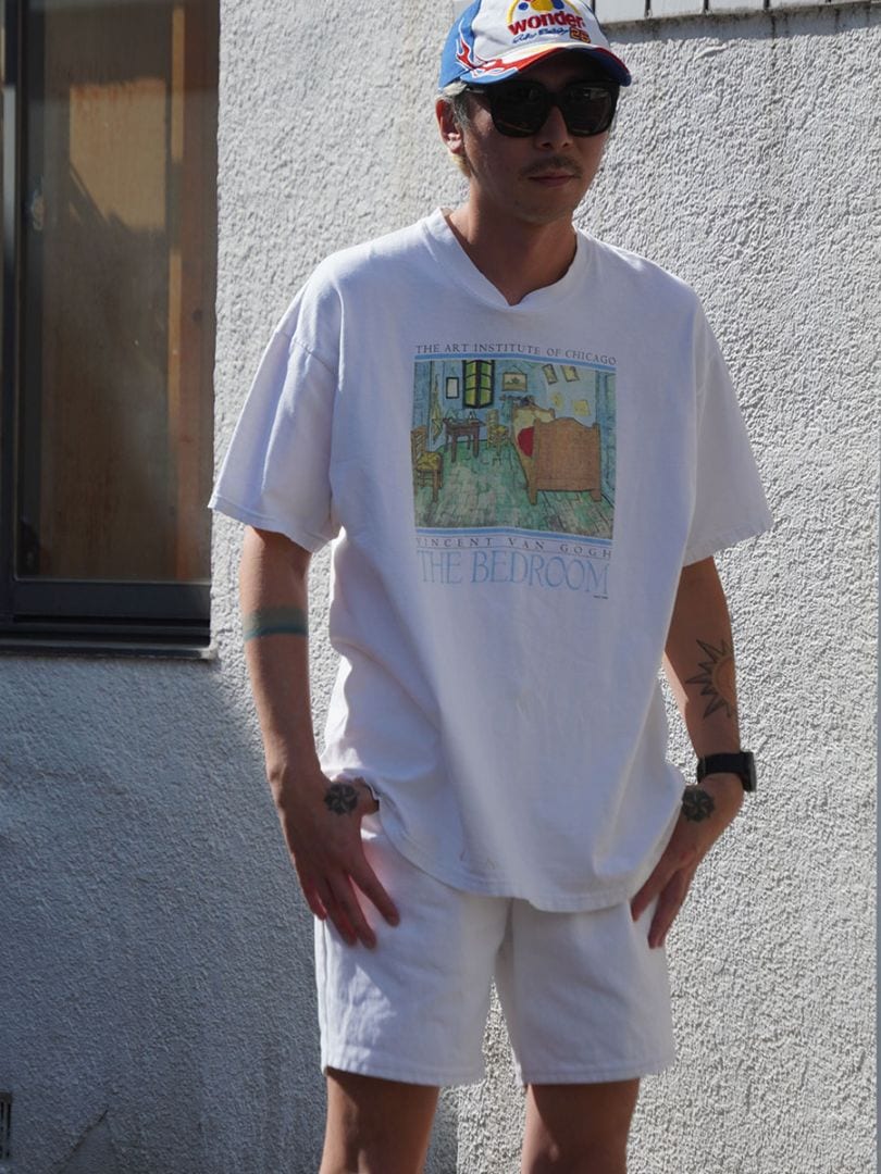 90's HANES フィンセント・ファン・ゴッホ ''THE BEDROOM'' Tシャツ 白 表記(XL)