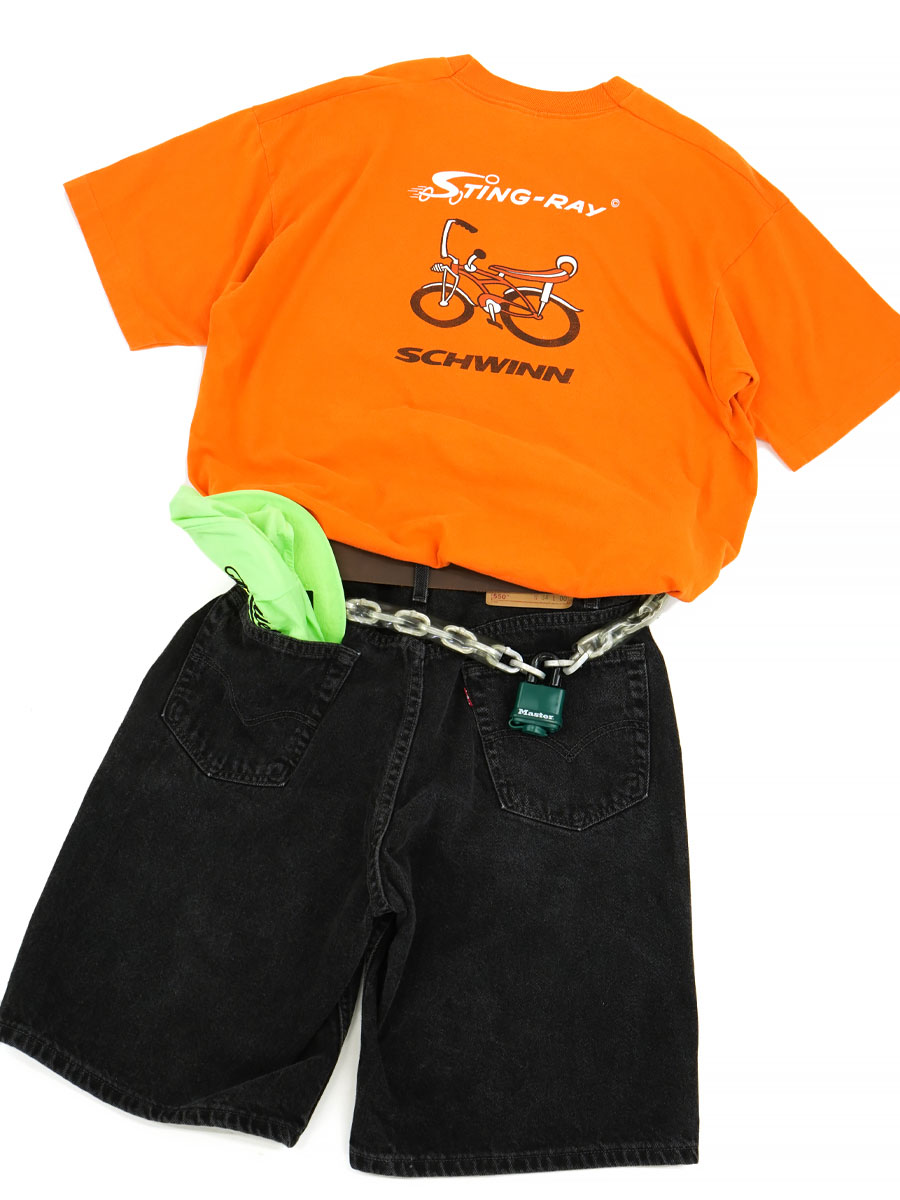 90's FRUIT OF THE LOOM ''SCHWINN STING-RAY'' バイシクル 両面プリントTシャツ 表記(XL)