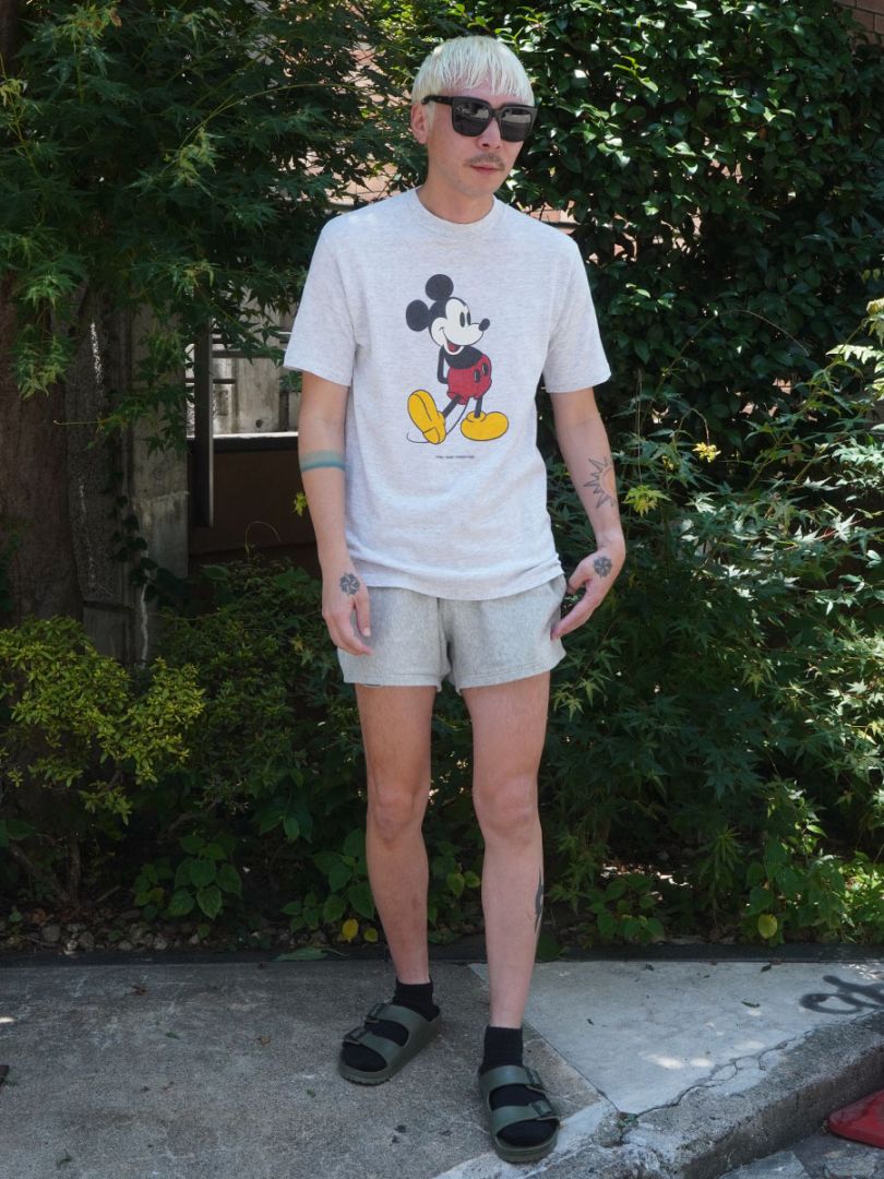 80's JERZEES ''MICKEY MOUSE'' Tシャツ グレー 表記(L) USA製