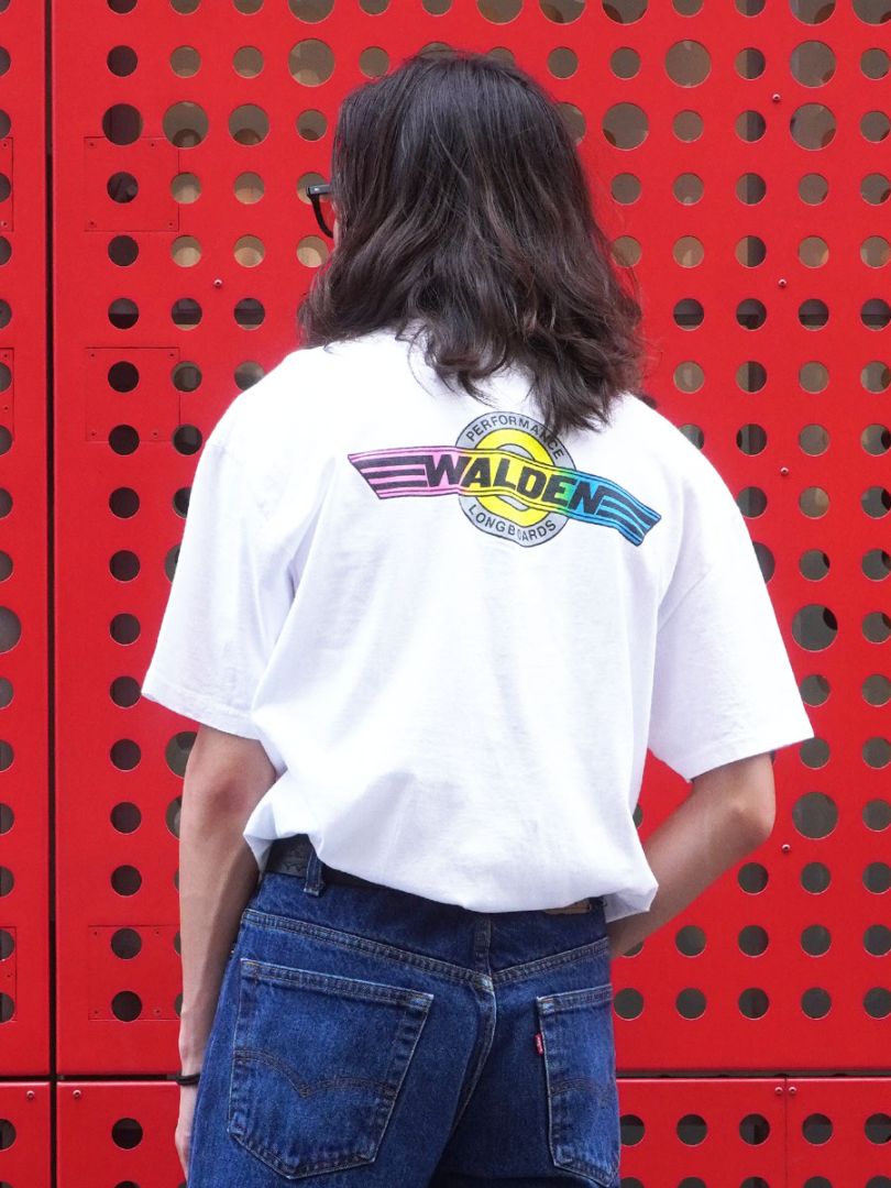 80's Stedman ''WALDEN'' 両面プリント ポケットTシャツ ホワイト 表記(XL) USA製