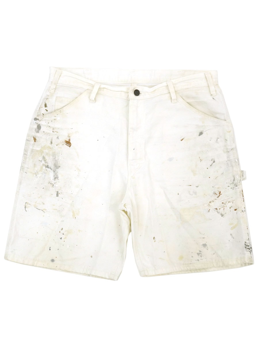 00's～ DICKIES×SHERWIN WILLIAMS ペインターショーツ ホワイト 実寸(W35位)