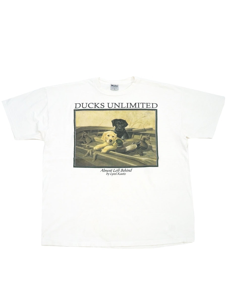 90's Marathon apparel ''DUCKS UNLIMITED'' プリント Tシャツ 表記(XL) USA製