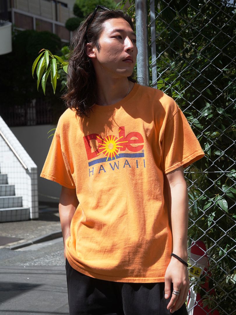 00's Dole ロゴプリントTシャツ オレンジ 実寸(L位)