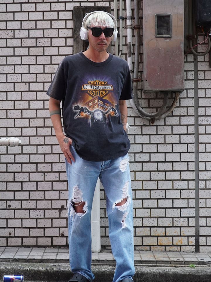90's HARLEY-DAVIDSON 両面プリントTシャツ ブラック 表記(L) USA製