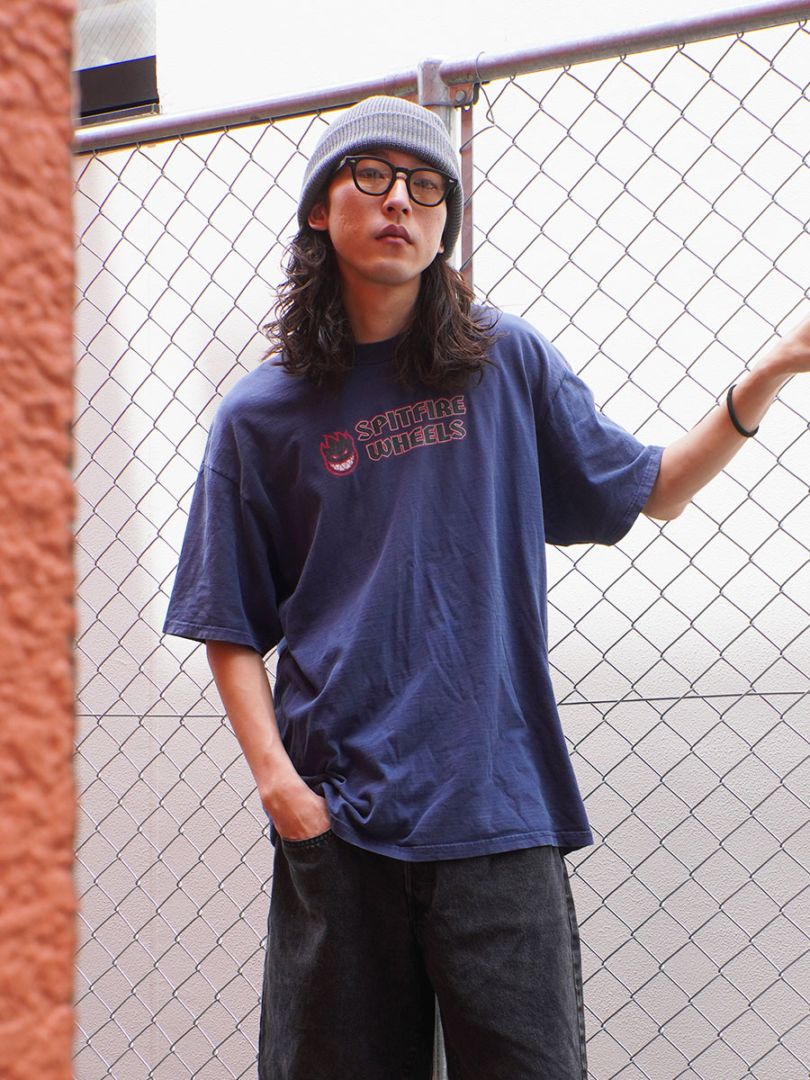 00's SPITFIRE WHEELS ロゴプリント Tシャツ ネイビー 表記(XL)