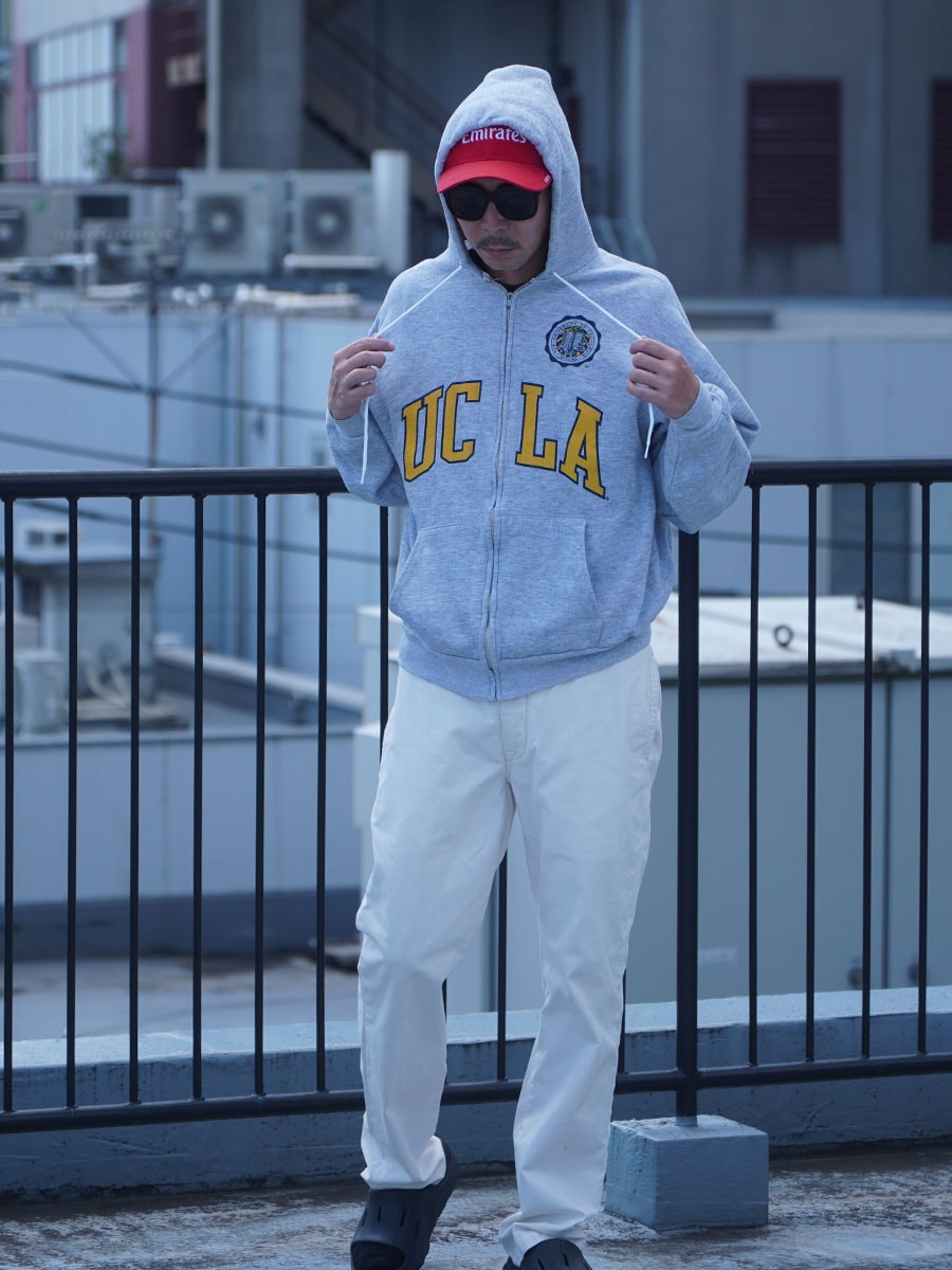 90's H.WOLF ＆SONS ''UCLA'' F/Zパーカー グレー 実寸(XL位) 