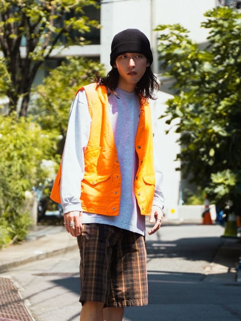 FILSON ハンティングベスト オレンジ 実寸(XL位)
