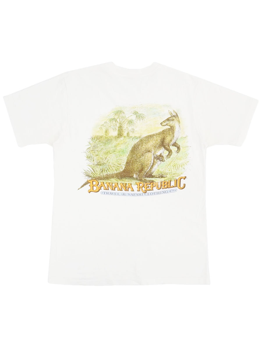 80's BANANA REPUBLIC アニマルシリーズ ''カンガルー'' ポケット付きTシャツ 実寸(M位) USA製