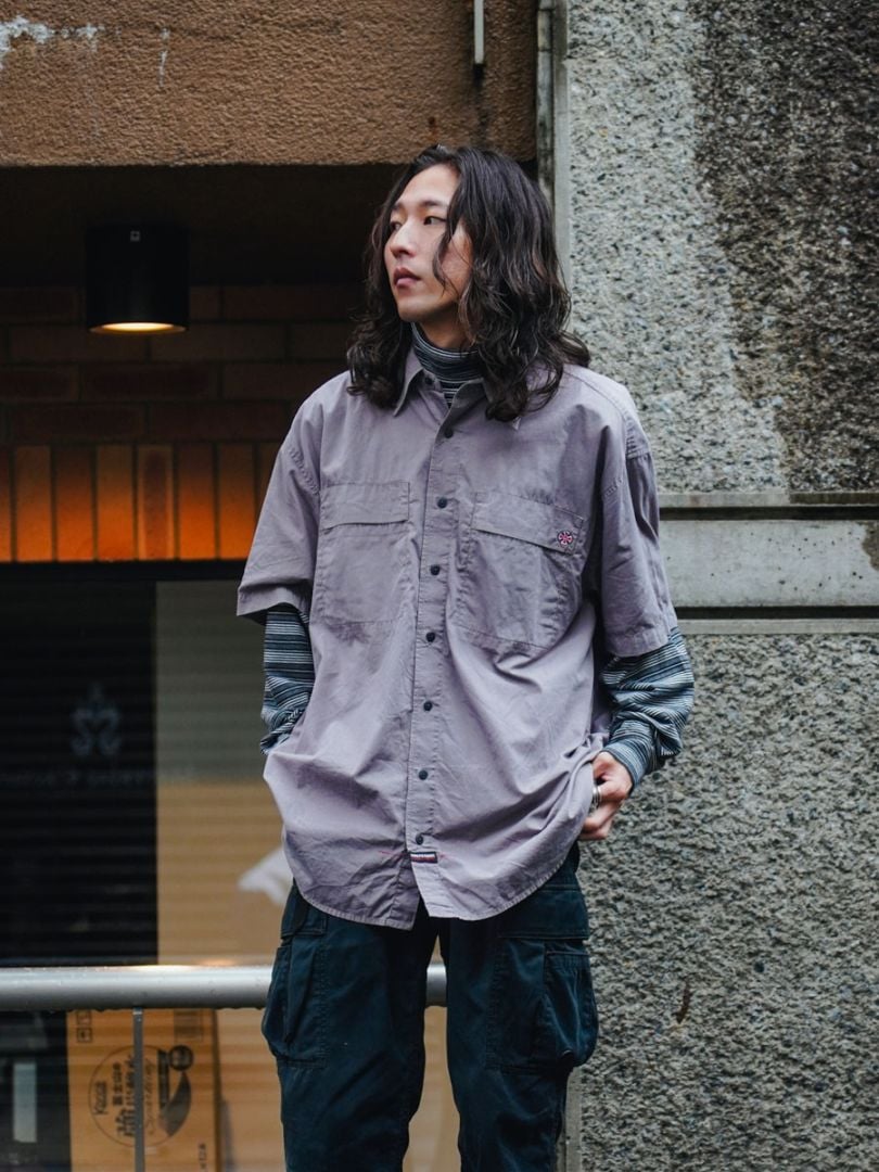 00's INDEPENDENT 100％コットン ショートスリーブシャツ グレー 表記(XL)