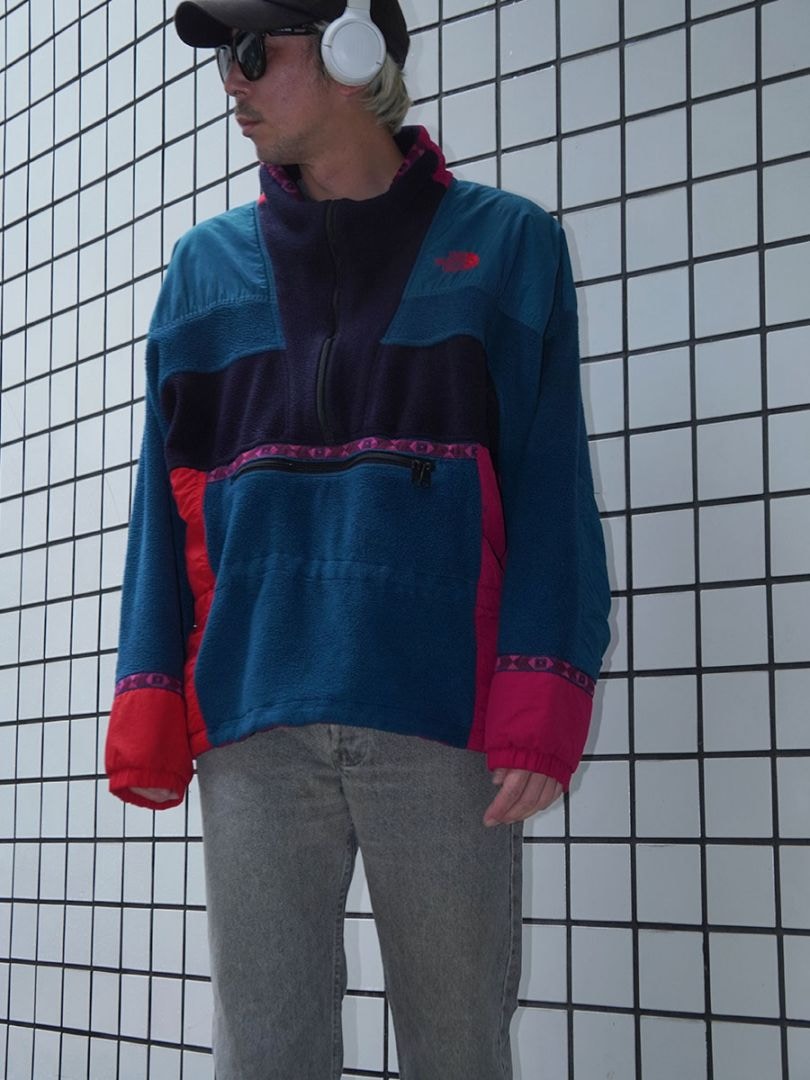 90's THE NORTH FACE RAGE 切り替え H/Z フリースジャケット 表記(L) USA製 