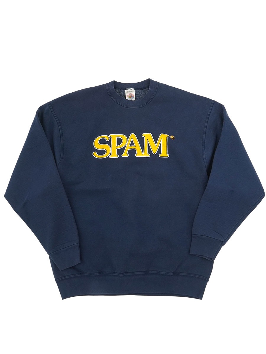 90'S FRUIT OF THE LOOM ''SPAM'' SWEAT SHIRT NAVY (SIZE.XXX LARGE) MADE IN USA