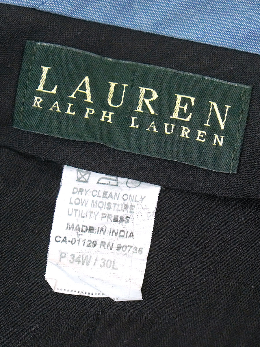 LAUREN RALPH LAUREN 100% LINEN SLACKS NAVY (APPROX.W32.5 L28.5) WOMEN'S