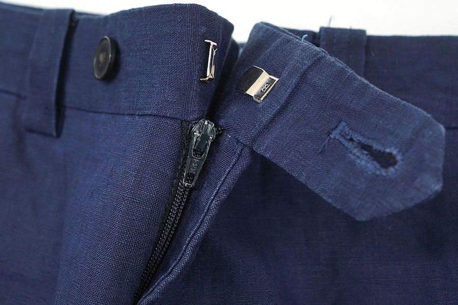 LAUREN RALPH LAUREN 100% LINEN SLACKS NAVY (APPROX.W32.5 L28.5) WOMEN'S