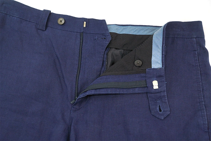 LAUREN RALPH LAUREN 100% LINEN SLACKS NAVY (APPROX.W32.5 L28.5) WOMEN'S