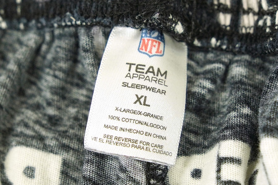 00'S～ NFL TEAM APPAREL ''RAIDERS'' 100％ COTTON PAJAMA PANTS (SIZE.X LARGE)