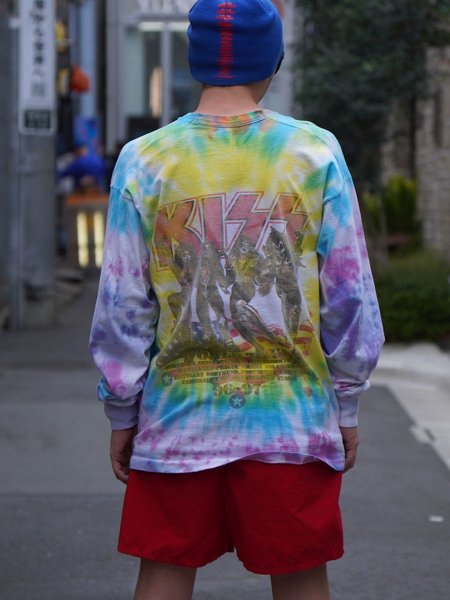 90's FRUIT OF THE LOOM KISS ''96-97 WORLD TOUR'' L/S Tシャツ タイダイ 表記(XXL)
