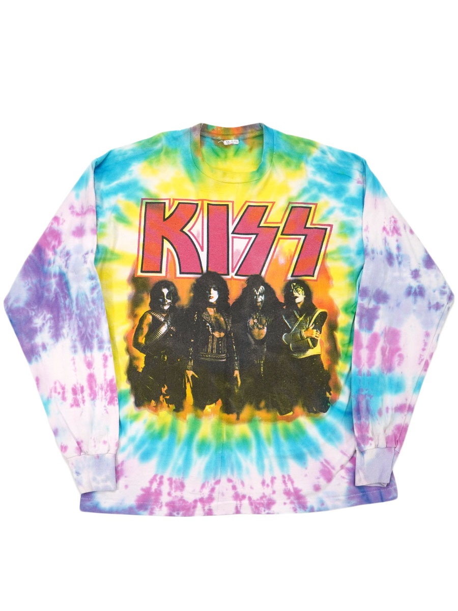 90's FRUIT OF THE LOOM KISS ''96-97 WORLD TOUR'' L/S Tシャツ タイダイ 表記(XXL)