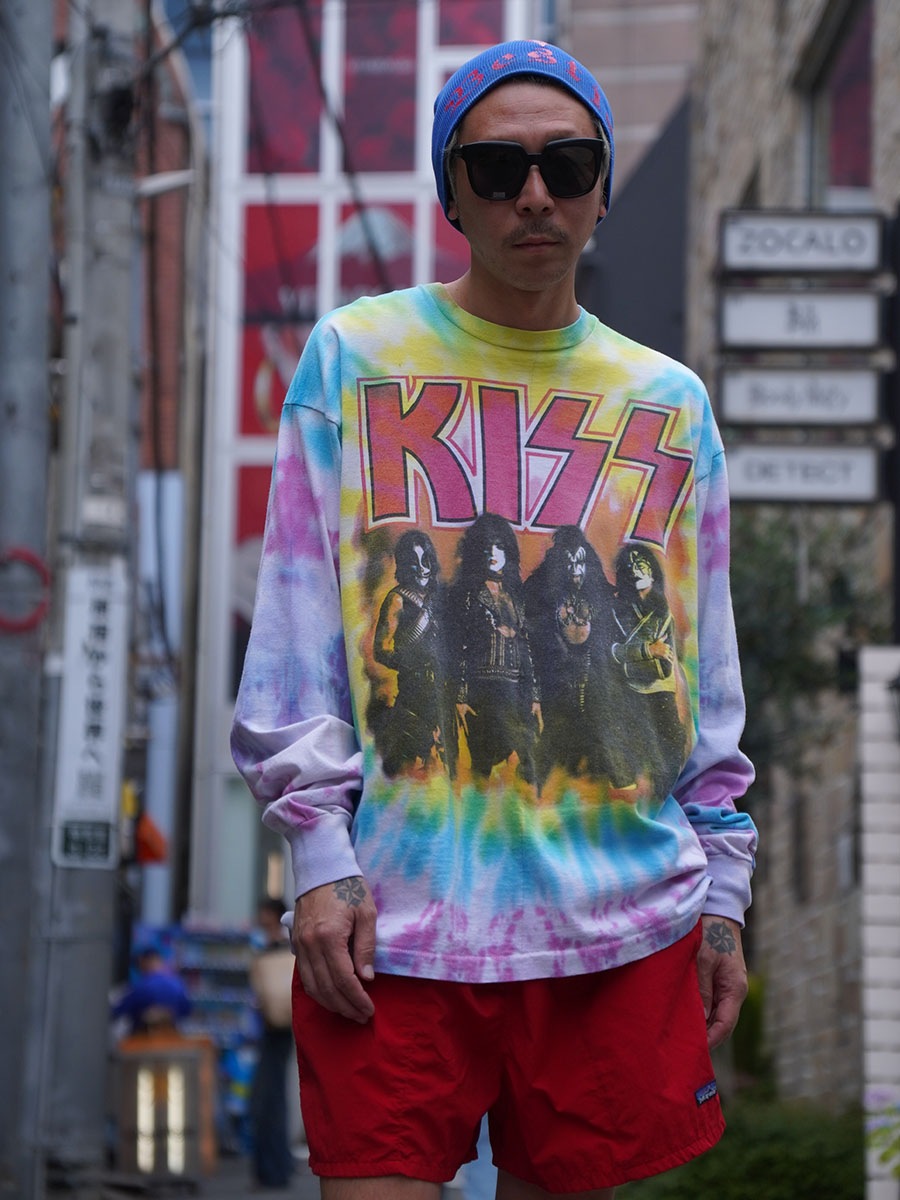 90's FRUIT OF THE LOOM KISS ''96-97 WORLD TOUR'' L/S Tシャツ タイダイ 表記(XXL)