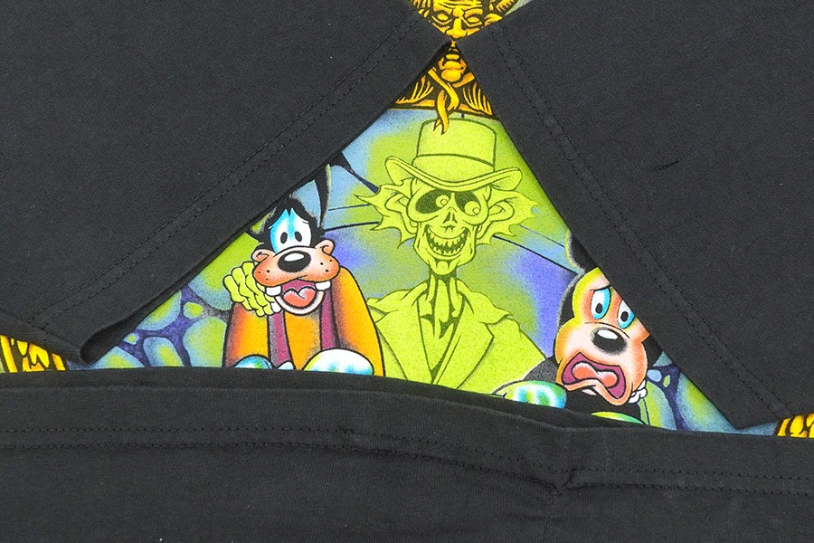 90's～ MICKEY INC. ''HAUNTED MANSION'' 両面プリント Tシャツ ブラック 表記(XL) USA製