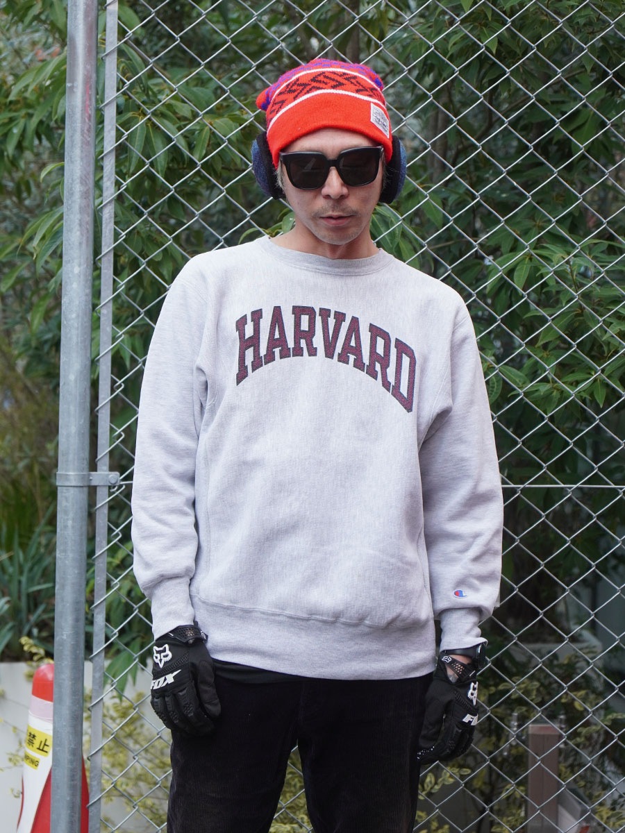 90's 刺繍タグ チャンピオンRW ''HARVARD'' グレー 表記(L) USA製