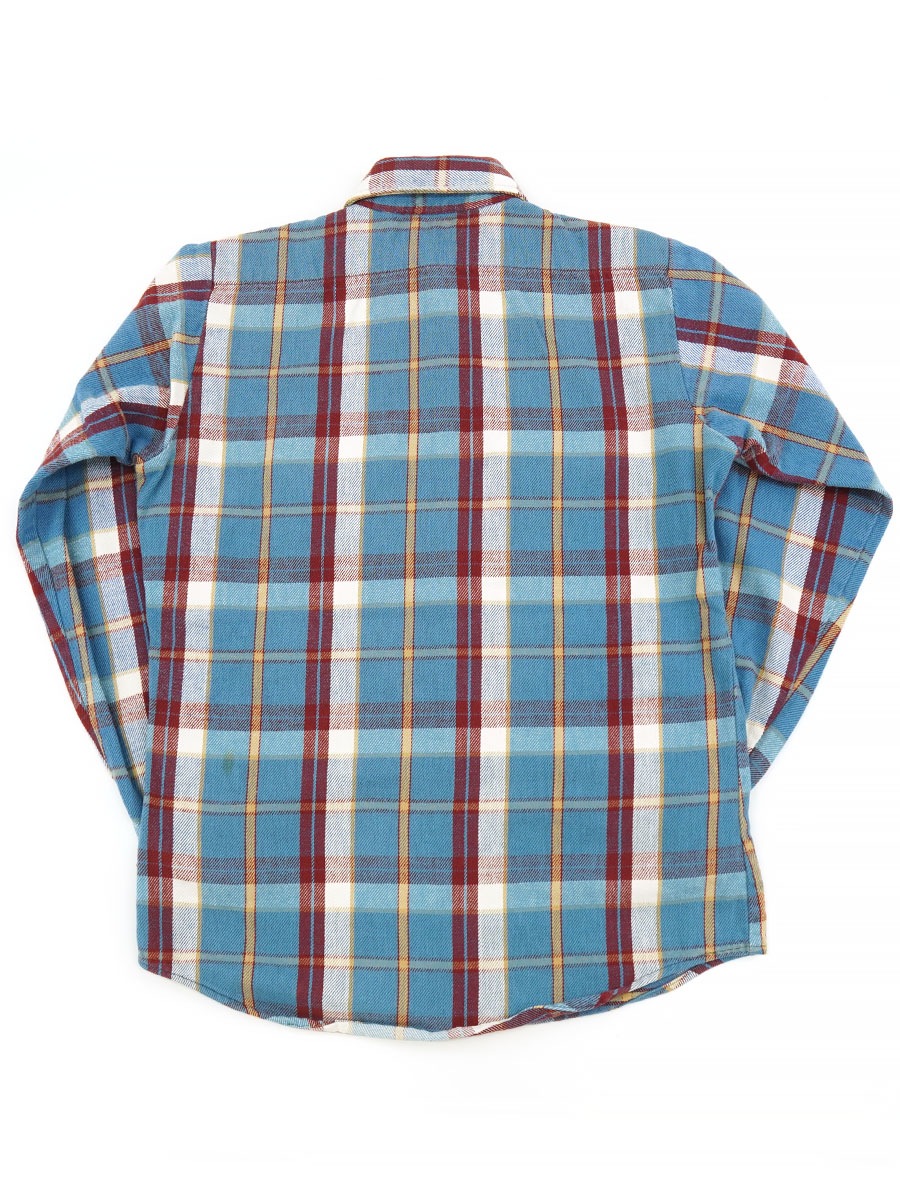 70'S FIVEBROTHER PLAID FLANNEL SHIRT (SIZE. TALLMAN MEDIUM)