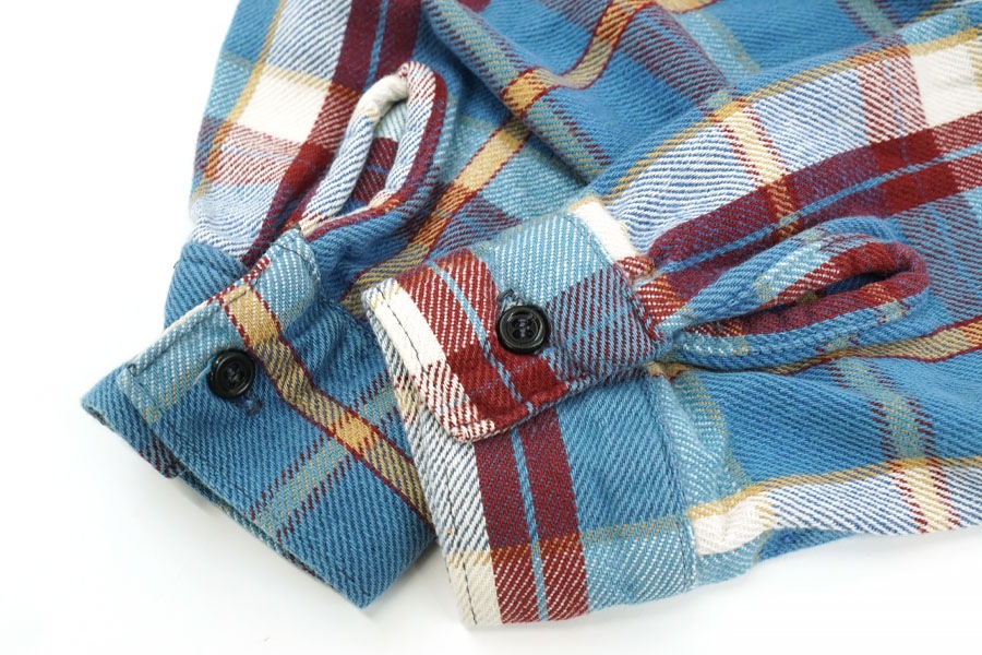 70'S FIVEBROTHER PLAID FLANNEL SHIRT (SIZE. TALLMAN MEDIUM)