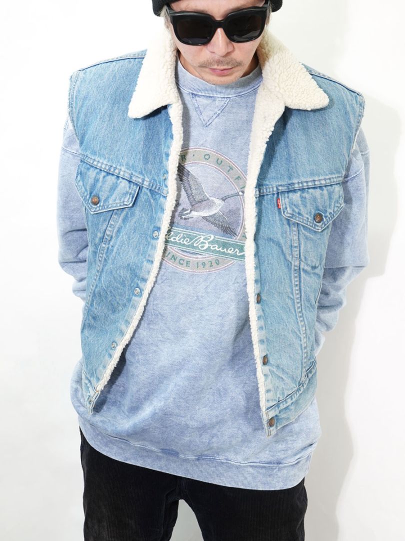 80's 黒タグ エディバウアー WILD GOOSE ピグメントダイ スウェット 表記(XL)