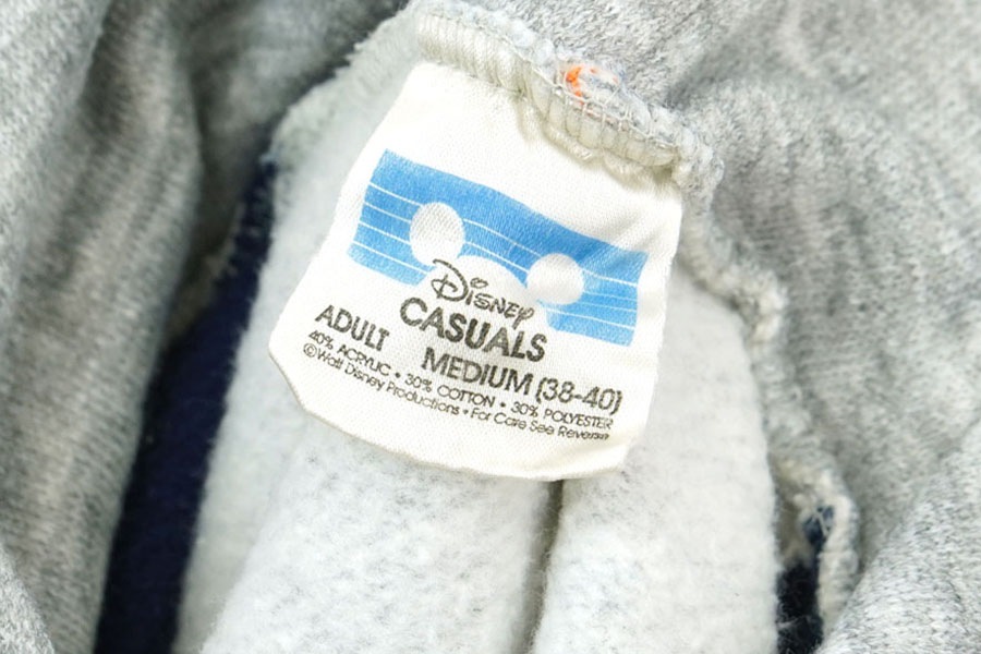 80'S DISNEY CASUALS ''MICKEY'' 2 TONE HOODED SWEAT SHIRT (SIZE.MEDIUM)