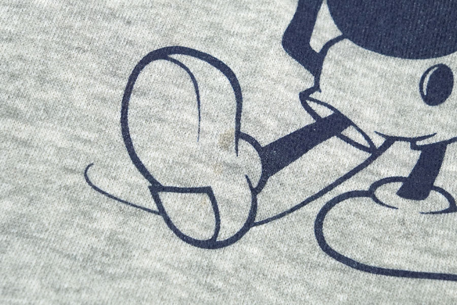 80'S DISNEY CASUALS ''MICKEY'' 2 TONE HOODED SWEAT SHIRT (SIZE.MEDIUM)