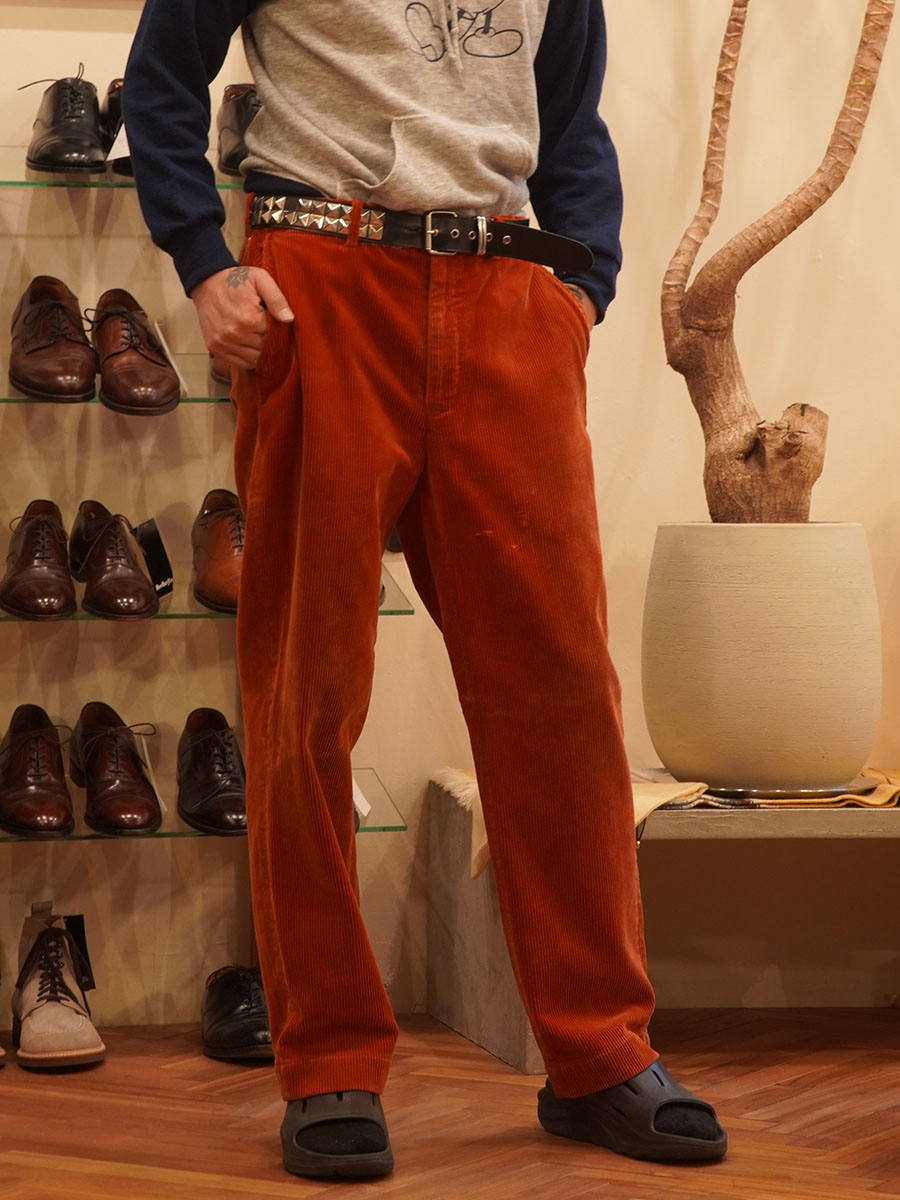 RALPH LAUREN WIDE WALE CORDUROY PANTS BRICK RED (SIZE.W34 L30)