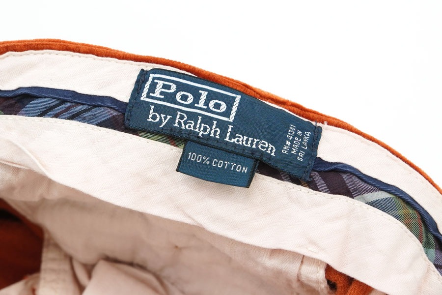 RALPH LAUREN WIDE WALE CORDUROY PANTS BRICK RED (SIZE.W34 L30)