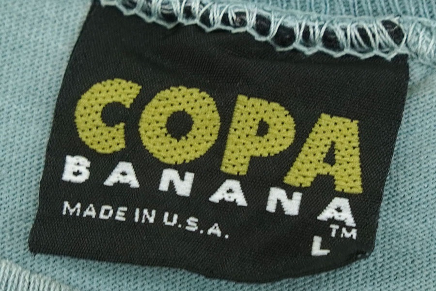90's COPA BANANA ''THE ROLLING STONES'' 刺繍入り Tシャツ スモークブルー 表記(L) USA製