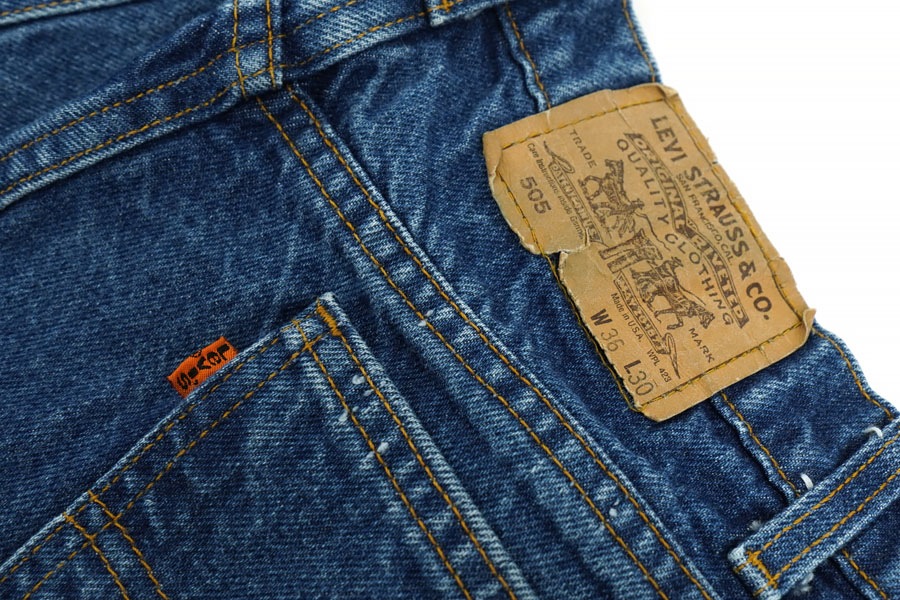 80'S LEVI'S 505 BLUE JEANS (SIZE. W36 L30) MADE IN USA