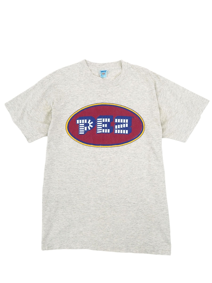 90's FRUIT OF THE ROOM ''PEZ'' ロゴプリント Tシャツ グレー 表記(XL) USA製 