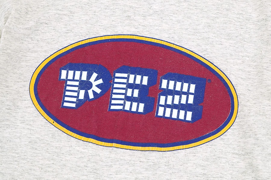 90's FRUIT OF THE ROOM ''PEZ'' ロゴプリント Tシャツ グレー 表記(XL) USA製 